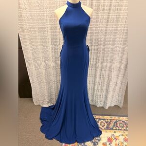 Chic Royal Blue Strapless Gown